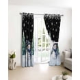 thumbnail image 4 of Fsddascl Black Snowman Christmas Blackout Curtains for Bedroom/Living Room, Thermal Insulated Kitchen Curtains, Snowflake Green Xmas Tree Grommet Darkening Window Treatment Drapes 52"x45"x2, 4 of 8