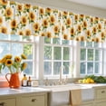 thumbnail image 4 of 2 Pack Vintage Sunflower Valance for Window Watercolor Flowers Retro Farmhouse Kitchen Valance Rod Pocket Short Curtain Topper Decorative Window Treatment for Living Room Bedroom 54"x18", 4 of 8