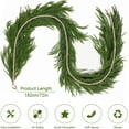 thumbnail image 6 of Guvpev 2025 Christmas Norfolk Pine Garland for Fireplace - 6FT Real Touch Winter Pine Garland, Green Artificial Faux Greenery Garlands for Mantel, Wall, Stair, Table, Porch, Home Xmas Holiday Decor, 6 of 8