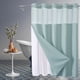 thumbnail image 5 of Cortina de ducha Full Star Plain con doble anilla grande | Tejido de poliéster resistente y reversible | 183 x 183 cm con dobladillo con peso magnético y paneles de malla blanca, 5 of 5