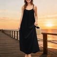 thumbnail image 5 of Roncen Midi Dresses for Women Backless Cami Dress Low Back Boho Beach Dress Summer Spaghetti Strap Flowy Dress with Back Tie, 5 of 9