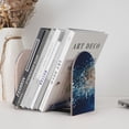 thumbnail image 6 of Lsque White Jellyfish Dansing in the Ocean Printed Wood Bookends,Non-Skid Bookend for Shelves,Heavy Duty Support Bookends,Non-Slip Foam Pads for Office, Home, and Library,1 Pair, 6 of 8