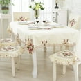 thumbnail image 3 of CNKOO Tablecloth Rectangle/Square Pastoral Embroidered Polyester Floral Cutwork Table Linen for Wedding, 3 of 10