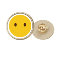 thumbnail image 1 of Eyes Yellow Cute Online Chat Face Cartoon Round Metal Golden Pin Brooch Clip, 1 of 3