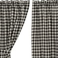 thumbnail image 2 of Jet Black Farmhouse Curtains Buffalo Check Rod Pocket Cotton Tie Back(s) Panel Pair, 2 of 3