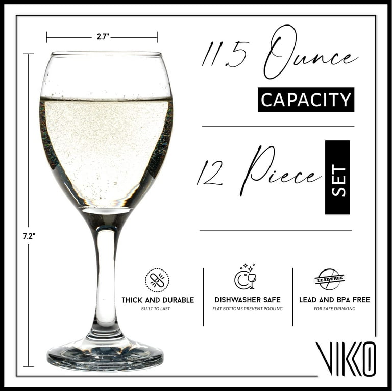 Vikko Dcor Wine Glasses, 14 Oz Fancy Wine Glasses With Stem For Red And  White Wine, Thick And Durable Wine Glass, Dishwasher Safe, Great For Wine
