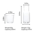 thumbnail image 4 of Moyic Jarra de agua con vaso de vidrio, juegos de tazas frías y calientes, jarra para beber, botella resistente a altas temperaturas, tetera para Cocina y Comedor 370ml Moyic HA071577-01, 4 of 6