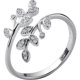 thumbnail image 5 of Anillo de plata S925 estilo femenino fresco Anillo abierto con rama de olivo con incrustaciones de diamantes Anillo único, Adecuado para pieles sensibles, 5 of 5