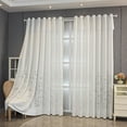 thumbnail image 2 of Sunyuer Fashions Jacquard Hollow Semi-transparent Window Curtains for Living Room, Set of 2 Panels, 2 of 6
