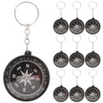 thumbnail image 1 of 12Pcs Silver Alloy Compass Keychain for Navigation and Outdoor Use, 1 of 9
