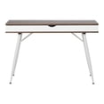 thumbnail image 3 of Calico Designs Alcove Modern Desk with Large Split Drawer Storage, White/Chestnut, 3 of 7