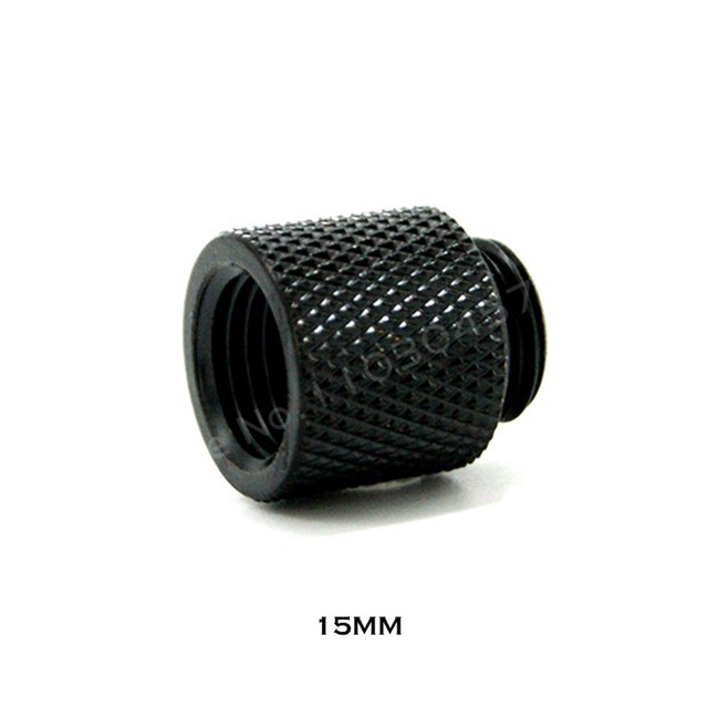 Extender Fitting For Hard Pipe, 10mm 15mm 20mm 30mm 40mm M-F G1/4, Black / Silver Nickel For Computer Water Cooling Black 15mm