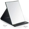 thumbnail image 5 of FORSHUYU Makeup Mirror, 10"L x 7"W Rectangle Pu+Glass Table Mount Desk Mirror, Foldable Black, 5 of 8