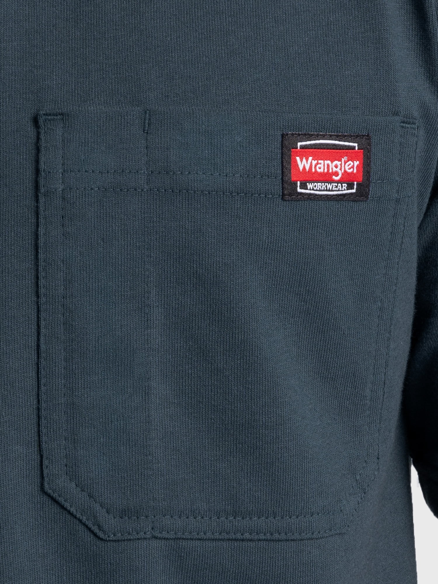 Wrangler Workwear Men's Short Sleeve Heavyweight Pocket Crew Work Shirt, size S-2XLT