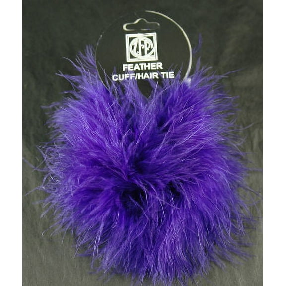 Zucker Feather 2 Regal Purple Feather Scrunchy Pony Tail Holders