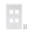 thumbnail image 4 of axGear 10 Packs Wall Plate 4 Port White Unbreakable Toggle Outlet Cover, 4 of 5