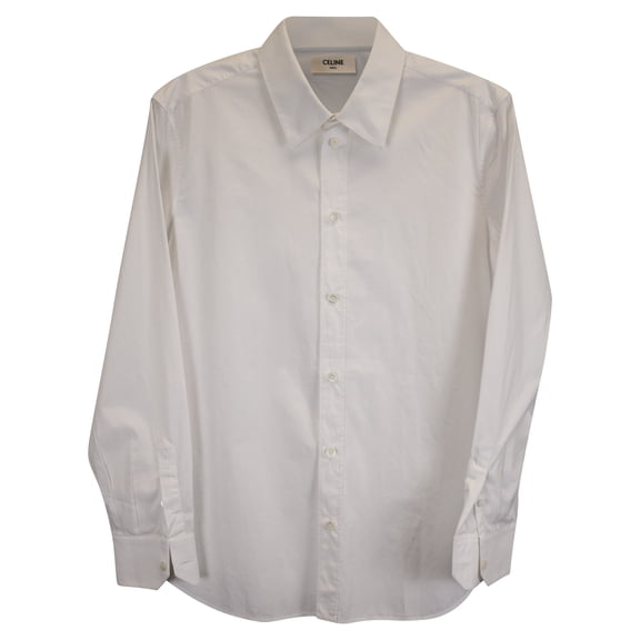 Pre-Owned Celine Button-Down Shirt in White Cotton