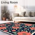 thumbnail image 2 of ODIKA 4' x 6' Machine Washable Non-Slip Area Rug, Floral Flower High Traffic Rug, Navy, 464576, 2 of 7