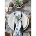 thumbnail image 2 of Blue Striped Ombre Cloth Napkins Set of 8 Reusable Dinner Napkins, Modern Blue Moire Geometric Cocktail Napkin Washable Table Napkins for Wedding/Holiday Party/Baby Shower 20"x20", 2 of 7