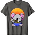thumbnail image 3 of Cute Koala Mascot Eating Japanese Ramen Noodle Retro Sunset T-Shirt, 3 of 10