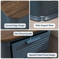 thumbnail image 4 of CQSXDA 22 Inch Wide Fluted Nightstand In Wood With Charging Station, Modern End Table For Bedroom And Home Office Furniture，Navy Blue, 4 of 8