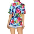 thumbnail image 2 of HAPPY BAY Women's Button Down Blouses Casual Summer Beach Party Blouse Shirt Collared Blouses Short Sleeve Vacation Tee Hawaiian Shirts for Women S Floral Leaf, Multicoloured, 2 of 5