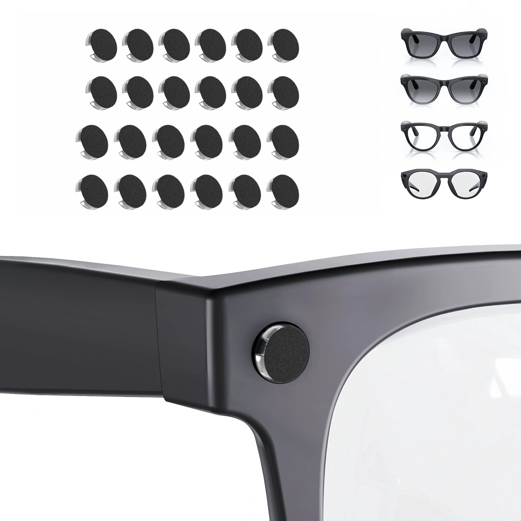 LED Light Blocking Stickers Compatible with Ray-Ban Meta Gen 2 Wayfarer/Skyler/Headliner/Oakley Meta HSTN, Blackout LED Covers, Low-Tack Restickable 20Pcs