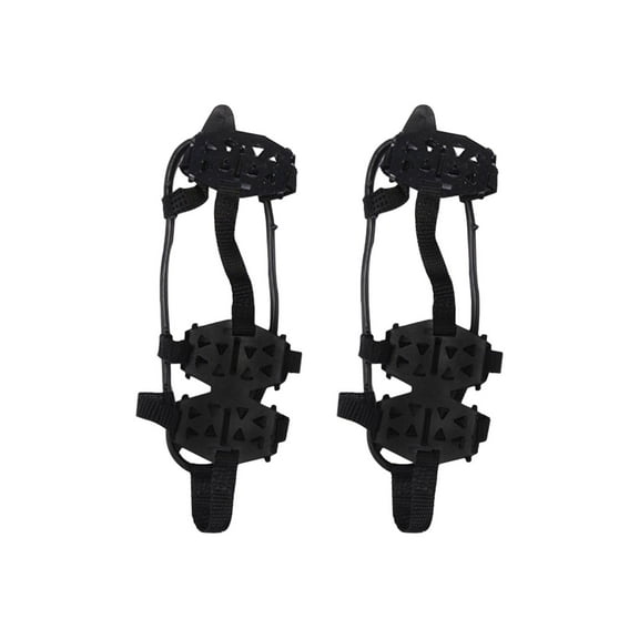 simhoa Shoe Spikes Ice Crampons Spikes Durable Anti Wrestling Shoe Crampons Walk Traction Cleats for Climbing Walking Jogging Hiking Black L