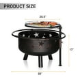 thumbnail image 6 of Alpha Joy 30" Outdoor Fire Pits 2 in 1 Round Wood Burning Fire Pit with Grill for Patio, Backyard & BBQ, Black, 6 of 8