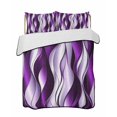 thumbnail image 2 of Quilts Twin XL Size, Purple Striped Ombre Soft Comforter Bedding Set for Bed, Modern Purple Moire Geometric Lightweight Quilted Bedspread with Pillow Cover(2 Pieces) for All Season, 68x98 Inch, 2 of 6
