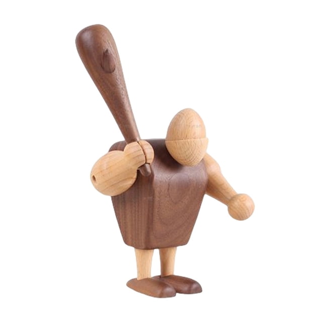 Naiovety Decoración nórdica de maciza humanos escultura artesanía marionetas ornamento muñeca juguetes niños regalos Decoración del hogar Homínido B 12cm
