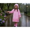 thumbnail image 3 of Puddle Play Kids Waterproof Rain Slicker Jacket with Hood – PVC Raincoat, Snap Closure, Lightweight – Pink – Size 2–3 Years, 3 of 6