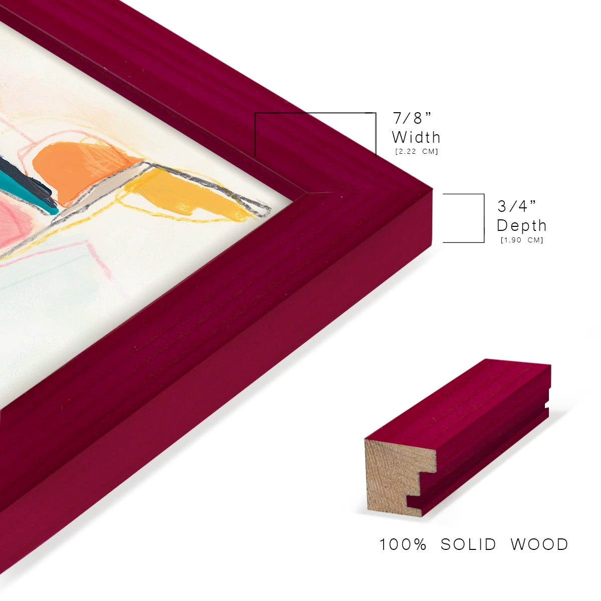 Factotum I -Framed Print w/glass-Cherry Red