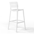 thumbnail image 4 of WestinTrends Playa Stackable Polypropylene Resin Plastic Outdoor Patio Bar Stools (Set of 2), White, 4 of 16
