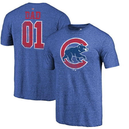 Chicago Cubs Fanatics Branded 2019 Father's Day Greatest Dad Tri-Blend T-Shirt -