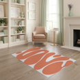 thumbnail image 2 of ODIKA 4'x6' Orange Vibrant Abstract Swirls and Waves Washable Area Rug Modern Artistic Expression for Contemporary Spaces for Home Office, Under Desk, Non-Slip Chair-Friendly, Flatwoven, 2 of 7