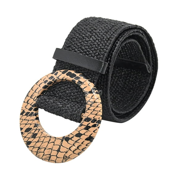 Belt Women Belt Straw Woven Elastic Stretch Wide Waist Belts For Dresses With Buckle Belt