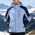 thumbnail image 3 of StSilkitty Men's Rain Jacket Color Block Long Sleeve Full Zip Windbreaker Waterproof Hooded Raincoat with Pockets, 3 of 9