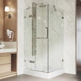 thumbnail image 2 of VIGO Monteray 32 in. L x 32 in. W x 79 in. H Frameless Hinged Square Shower Enclosure Kit in Brushed Nickel with Clear Glass, 2 of 10