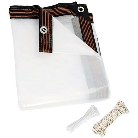 8X10 FT Clear Waterproof Tarps Heavy Duty Garden Rainproof Covering