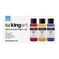 thumbnail image 3 of Kingart Studio Acrylic Craft Paint, 60ml (2oz) Bottle, Set of 36 Classic and Vibrant Shades, 3 of 7