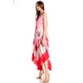 thumbnail image 3 of Sakkas Peacock Feather Caftan Dress / Cover Up - Coral - One Size, 3 of 5