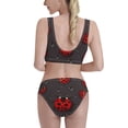 thumbnail image 3 of Picia Red Ladybugs Women's High Waisted Bikini Scoop Neck Swimsuit Two Pieces Bathing Suit-, 3 of 8
