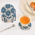 thumbnail image 5 of Flowers Floral 6 Pcs Drink Coasters with Holder Absorbent Coasters Woven Coasters for Drinks Table Desk Protection Home Decor, 5 of 7