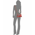thumbnail image 2 of DKNY Lyla Leather Crossbody Metallic Logo Snap Closure MSRP $228 B4HP (Red), 2 of 7