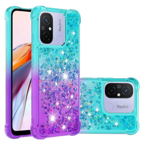 Funda para Xiaomi Redmi 12C Transparente con Brillos Carcasa Protectora Antigolpes con Glitter Brillante
