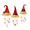 3PC Lighted Santa Hat#10, variant on Lighted Santa Hat Hanging Chandelier, Pre Lit Christmas Santa Hat Decor with Warm LED Lights and Hanging Holiday Charms, Indoor Outdoor Covered Decor