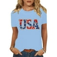 thumbnail image 2 of VerPetridure American Flag Shirts for Women 4th of July T-Shirt USA Flag Patriotic Shirt Stars and Stripes Summer Tees, 2 of 8