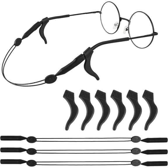 3 Pcs Adjustable Glasses Straps, 6 Pairs Ear Grip Hooks Glasses Holders
