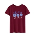 thumbnail image 4 of Xuanfei Women Faith Hope Love Letter Printed Short Sleeve Round Neck T-Shirt, 4 of 7